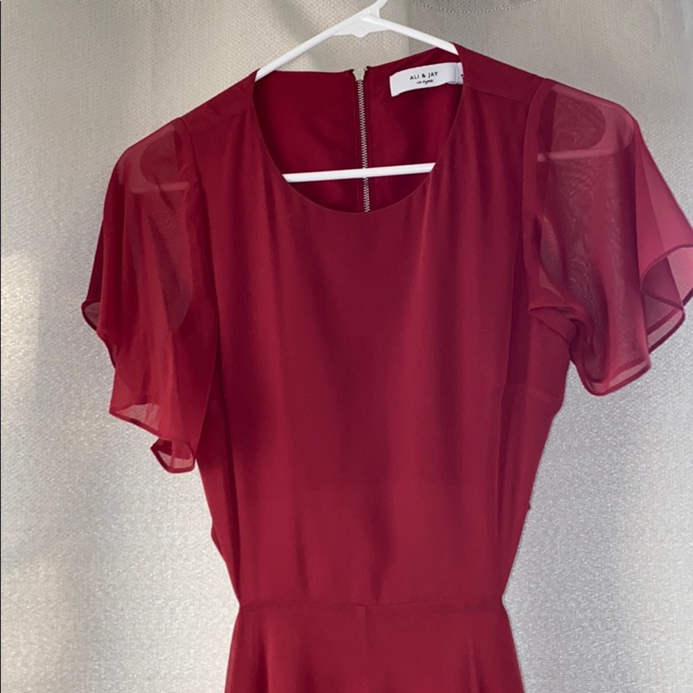 Brick Red High-Low Prom Dress